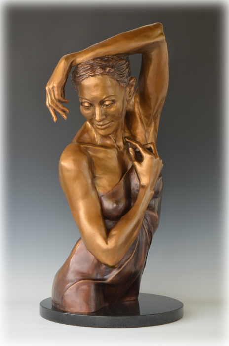 Après Le Bain bronze sculpture by David Varnau