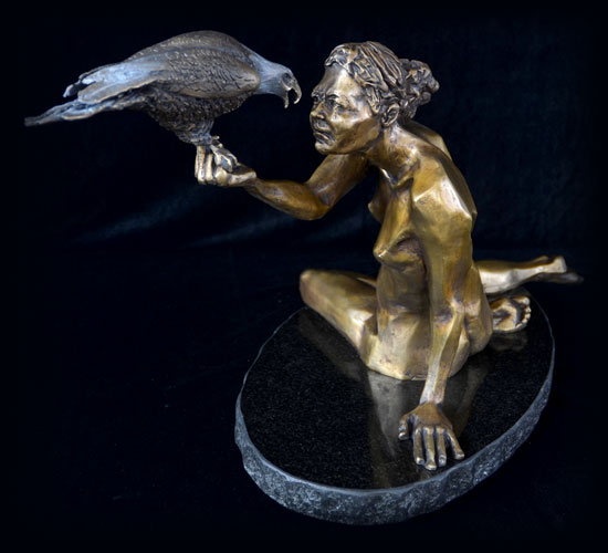 Transformation bronze sculpture by David Varnau
