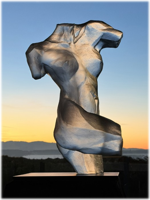 Chatoyant glass sculpture by David Varnau