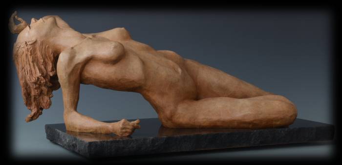 Rapture bronze sculpture by David
	Varnau