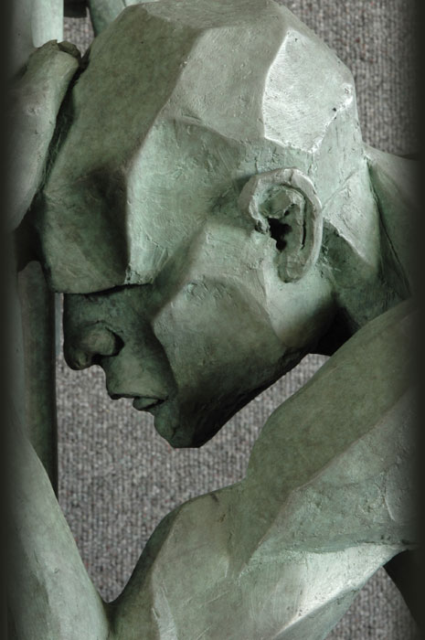 Genuflection to Longing bronze sculpture by David Varnau