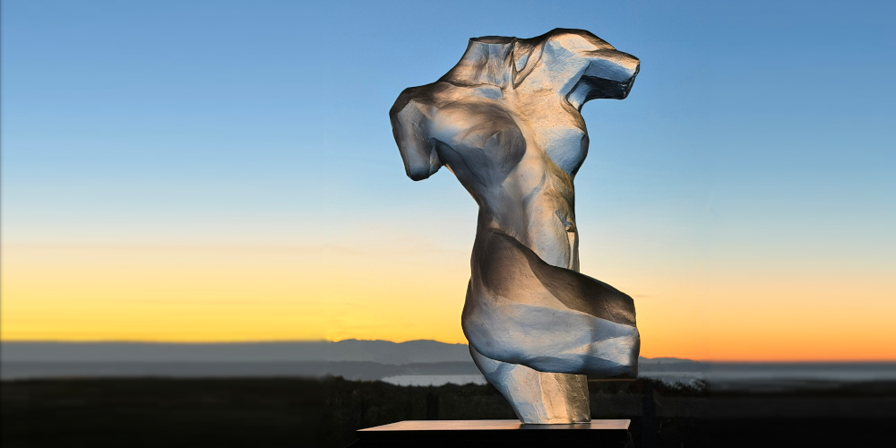 Chatoyant glass sculpture by David Varnau