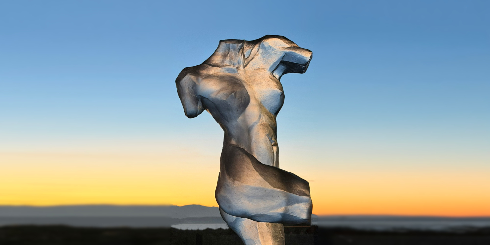 Chatoyant glass sculpture by David Varnau