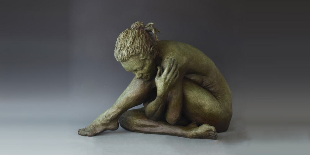 Alone bronze sculpture by David Varnau