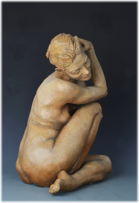 Moment of Reverie bronze sculpture by David Varnau
