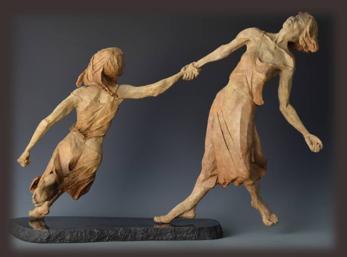 Wind Dancers bronze sculpture by David Varnau
